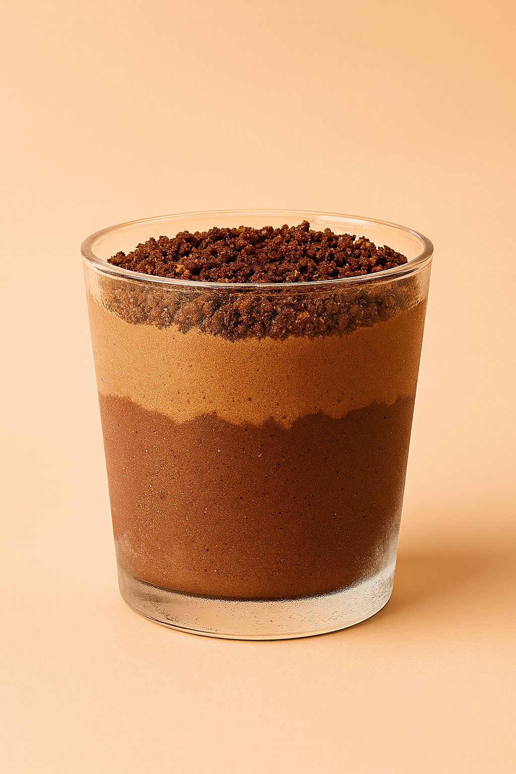 Verrine : Chocolate mousse, cocoa crumble, and fleur de sel